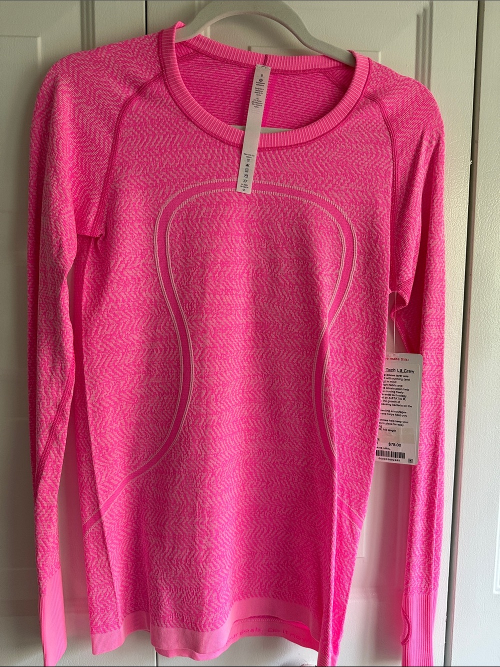 lululemon athletica Pink Long Sleeve swiftly top NWT